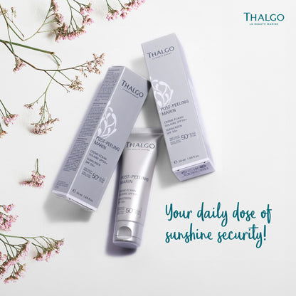 Thalgo Sunscreen SPF 50+ - Optimal UVA/UVB Protection with Marine UV Filter and Red Microalga Extract for Matte Skin - 50ml