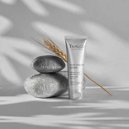 Thalgo Sunscreen SPF 50+ - Optimal UVA/UVB Protection with Marine UV Filter and Red Microalga Extract for Matte Skin - 50ml