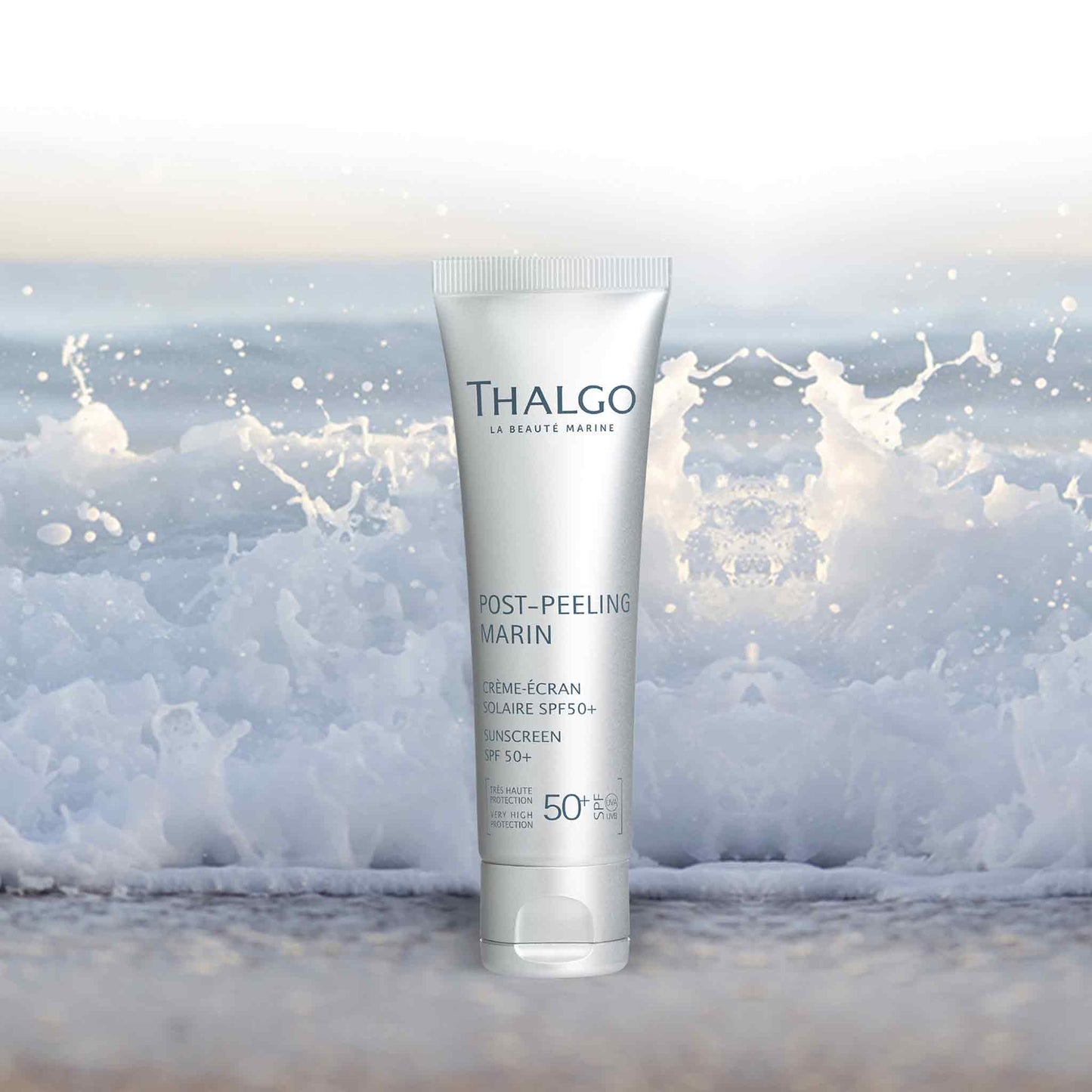 thalgo sunscreen spf 50+ - optimal uva/uvb protection with marine uv filter and red microalga extract for matte skin - 50ml
