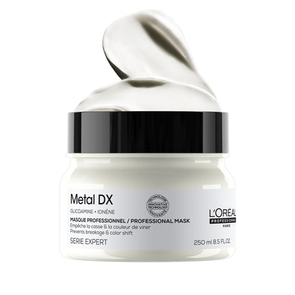 L’Oréal Professionnel Metal DX Anti-Deposit Protector Hair Mask - 250ml | Professional Mask for Less Breakage, Get Strong & Shiny Hair | With Glicoamine | For Men & Women