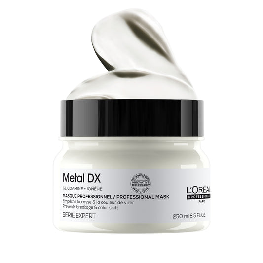 L’Oréal Professionnel Metal DX Anti-Deposit Protector Hair Mask - 250ml | Professional Mask for Less Breakage, Get Strong & Shiny Hair | With Glicoamine | For Men & Women