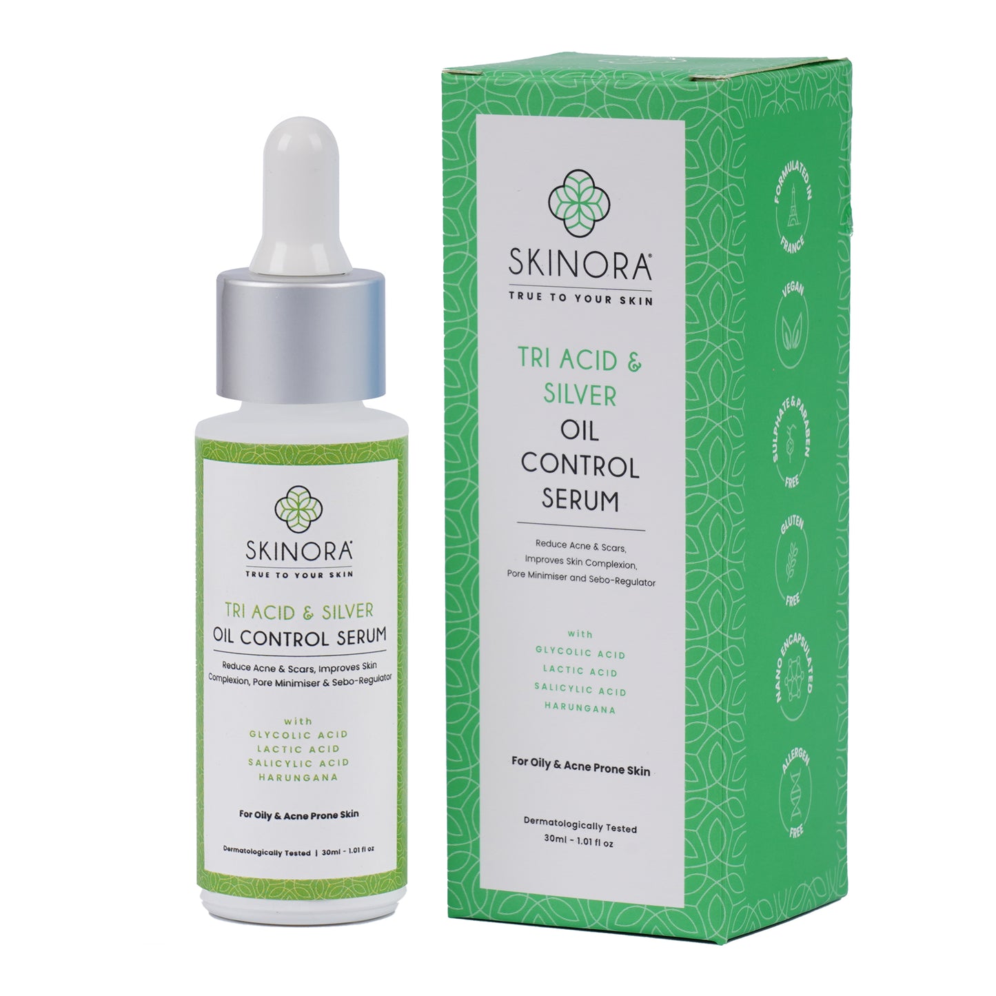 silver and tri acid oil control serum