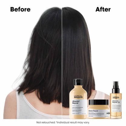 L'Oréal Professionnel Absolut Repair 10-in-1 Leave-in Serum for Dry & Damaged Hair - 90ml | 10-in-1 Multi-Benefit Leave-In Hair Oil, 1 action with 10 benefits, Enriched with Wheat Germ Oil