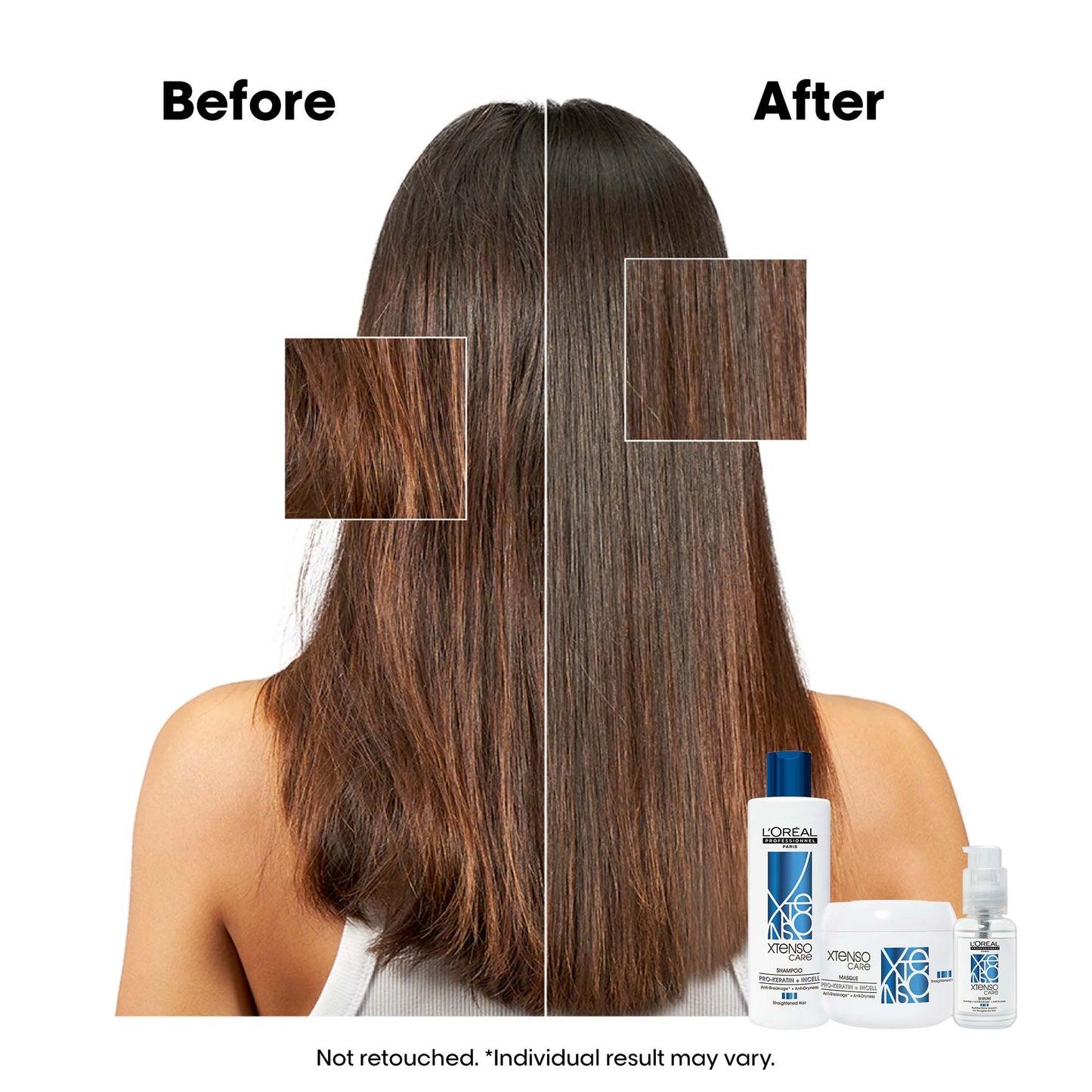 l'oréal professionnel xtenso care shampoo for frizz-free, smooth & manageable hair 250ml | enriched with pro keratin & incell | for men & women | unruly, unmanageable hair