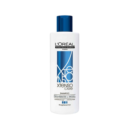 L'Oréal Professionnel Xtenso Care Shampoo for Frizz-Free, Smooth & Manageable Hair 250ml | Enriched with Pro Keratin & Incell | For Men & Women | Unruly, Unmanageable Hair