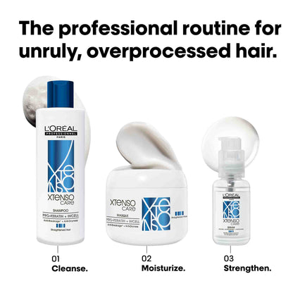 L'Oréal Professionnel Xtenso Care Leave-In Serum for Frizz-Free, Smooth & Manageable Hair 50ml | Enriched with Pro Keratin & Incell | For Men & Women | Unruly, Unmanageable Hair