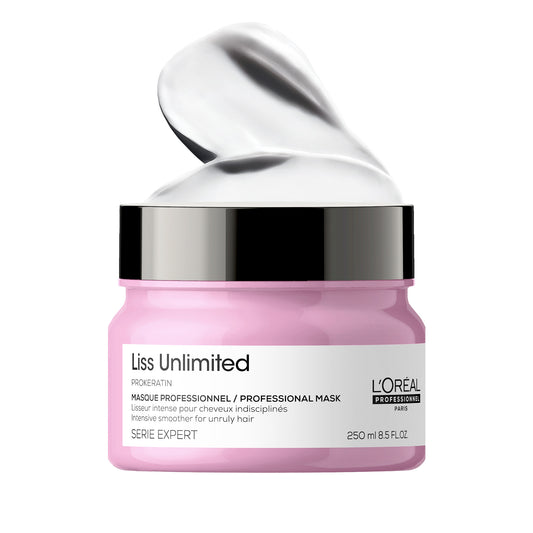 L'Oréal Professionnel Liss Unlimited Mask for Frizzy & Unruly Hair - 250ml | Intensive Smoothing Mask for Frizz-Control | Enriched with Pro-Keratin | Increases Softness & Shine