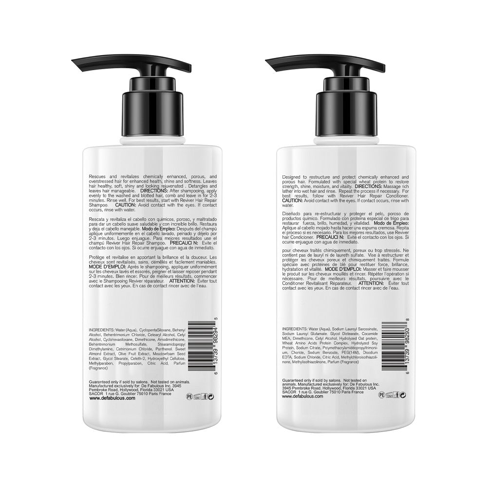 de fabulous reviver hair repair shampoo & conditioner-500ml combo