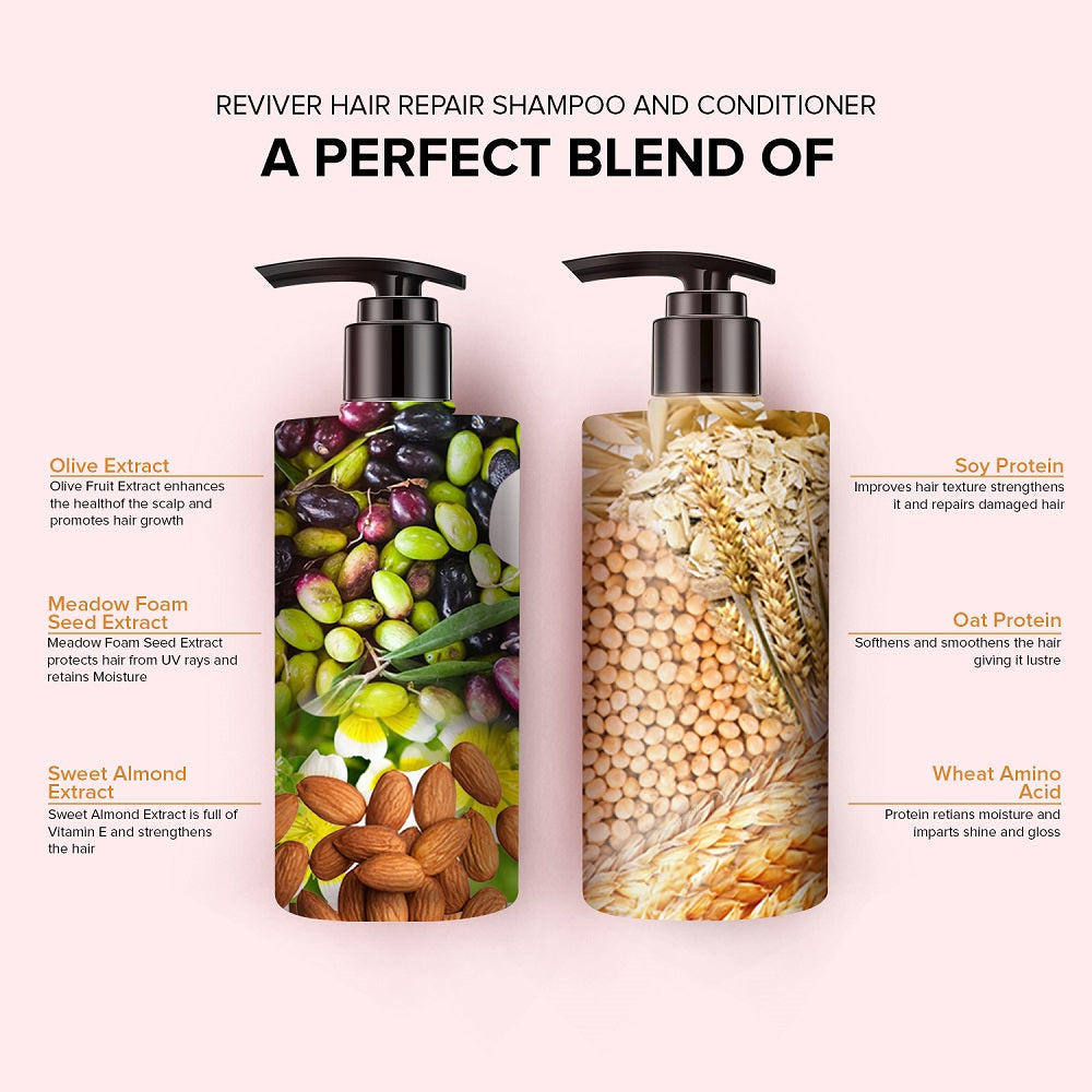 de fabulous reviver hair repair shampoo & conditioner-500ml combo