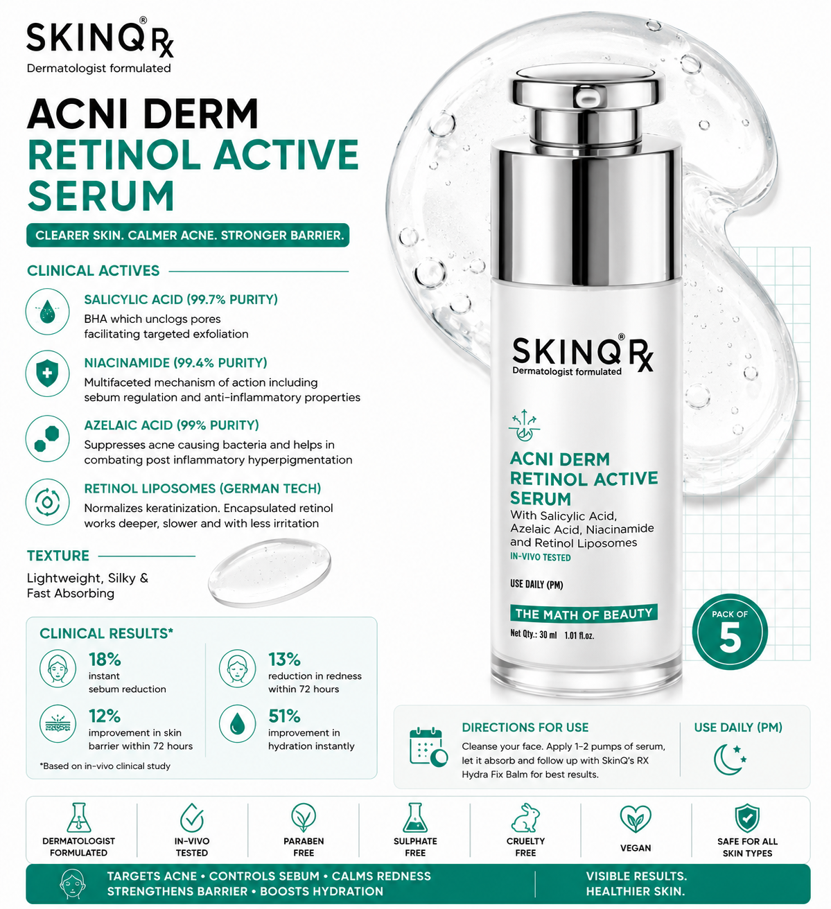 acni derm retinol active serum