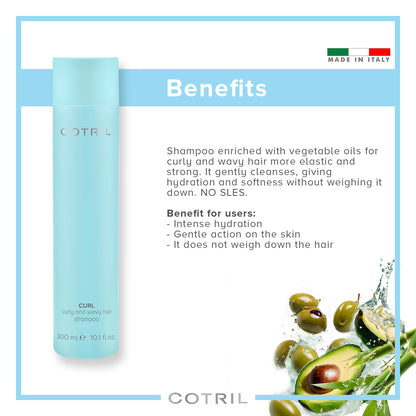 Cotril Curl - Curly And Wavy Hair Shampoo 300 Ml