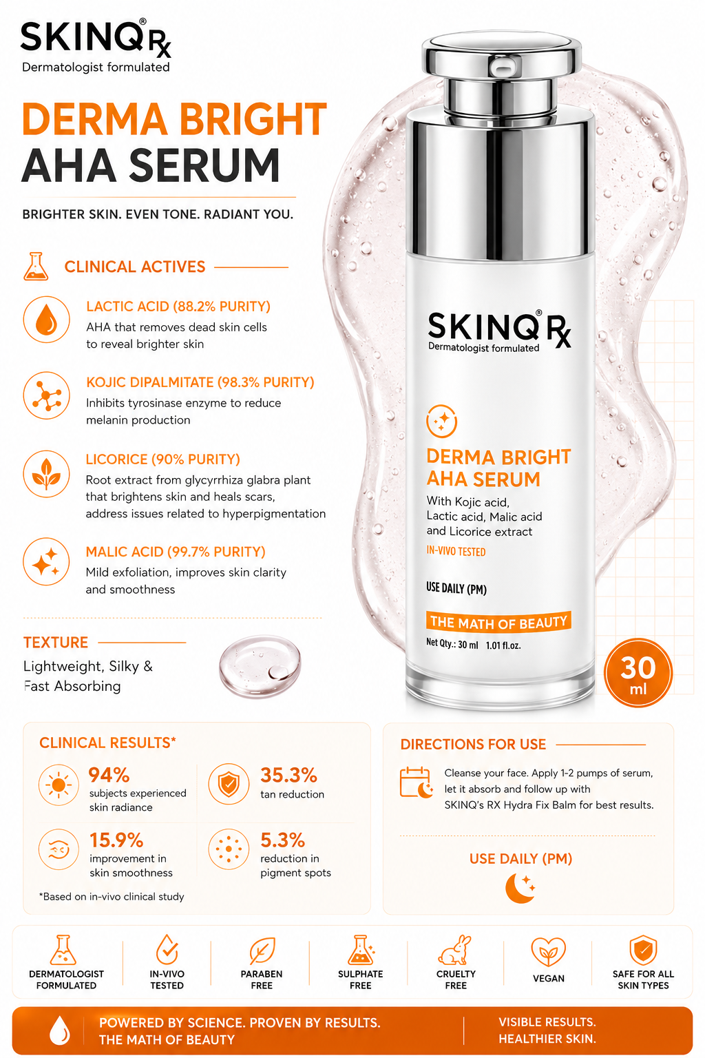 derma bright aha serum