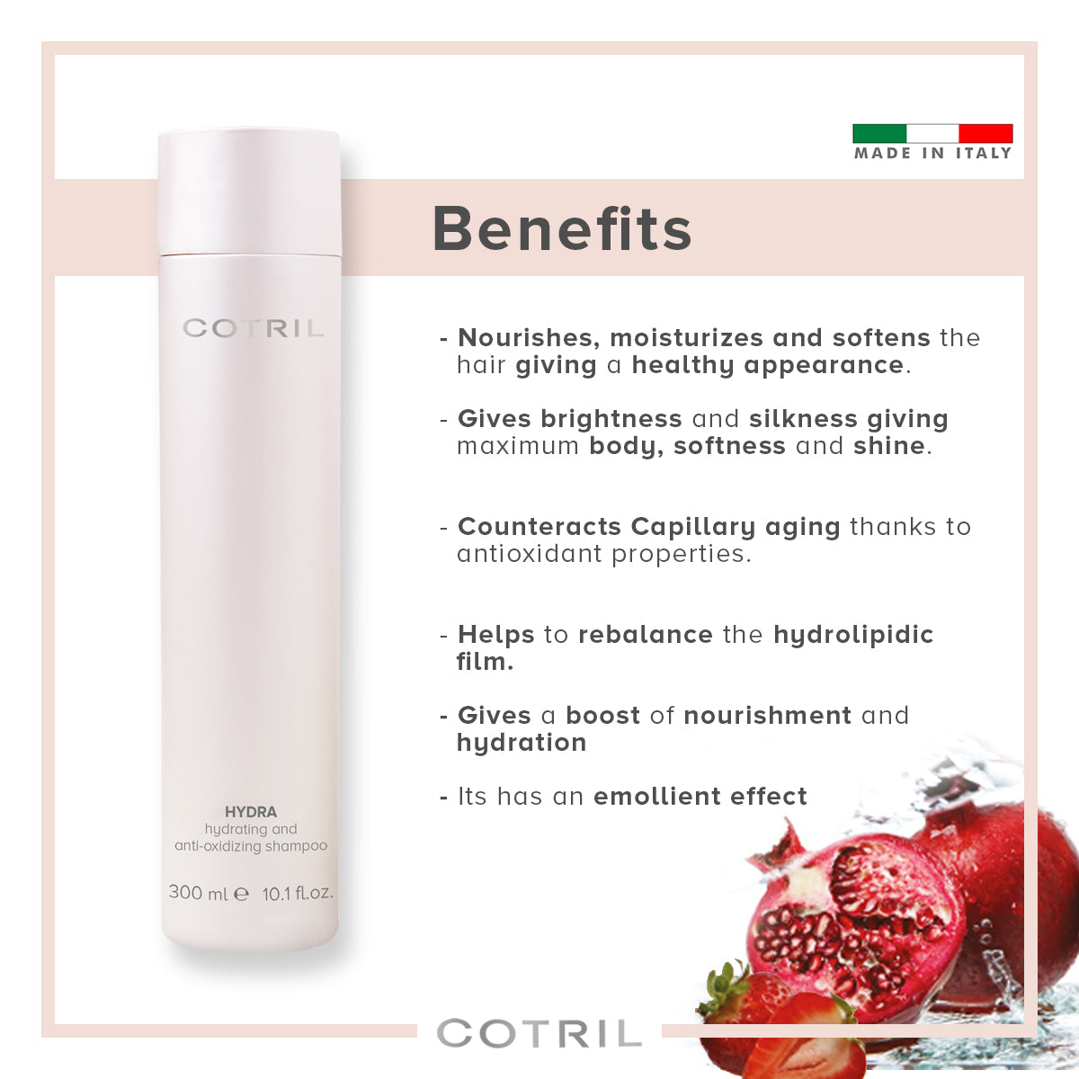 cotril hydra - hydrating and anti-oxidizing shampoo 300 ml