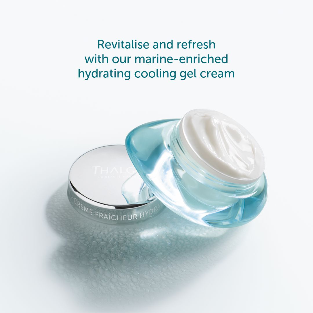 thalgo hydrating cooling gel-cream - refreshing face gel with long-lasting hydration and soothing texture for ultimate comfort - 50ml