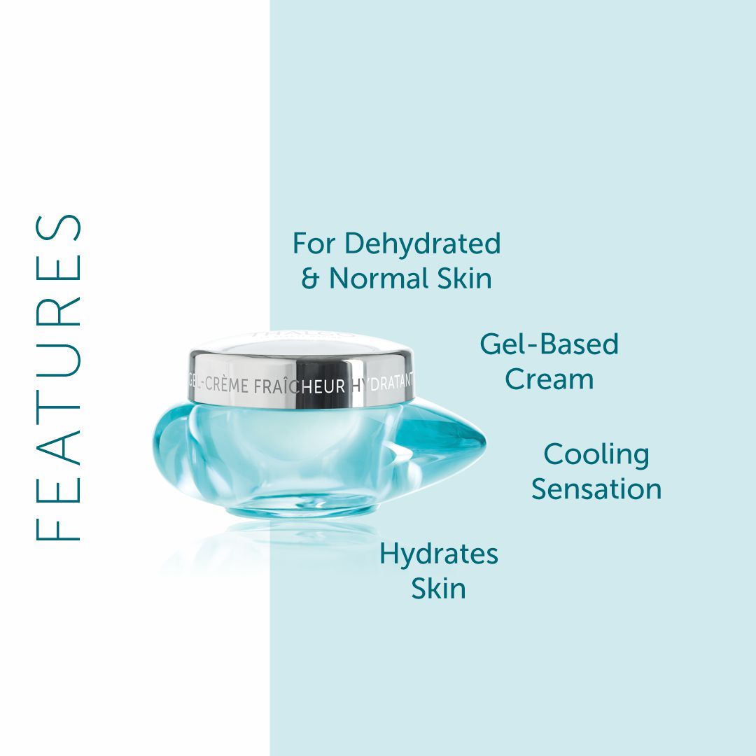 thalgo hydrating cooling gel-cream - refreshing face gel with long-lasting hydration and soothing texture for ultimate comfort - 50ml