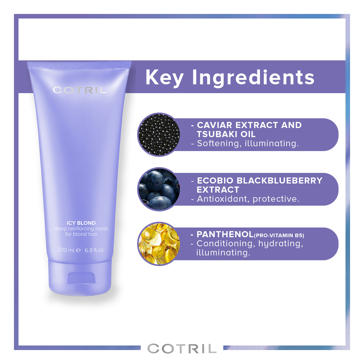 cotril icy blond - deep reinforcing mask for blond hair 200 ml