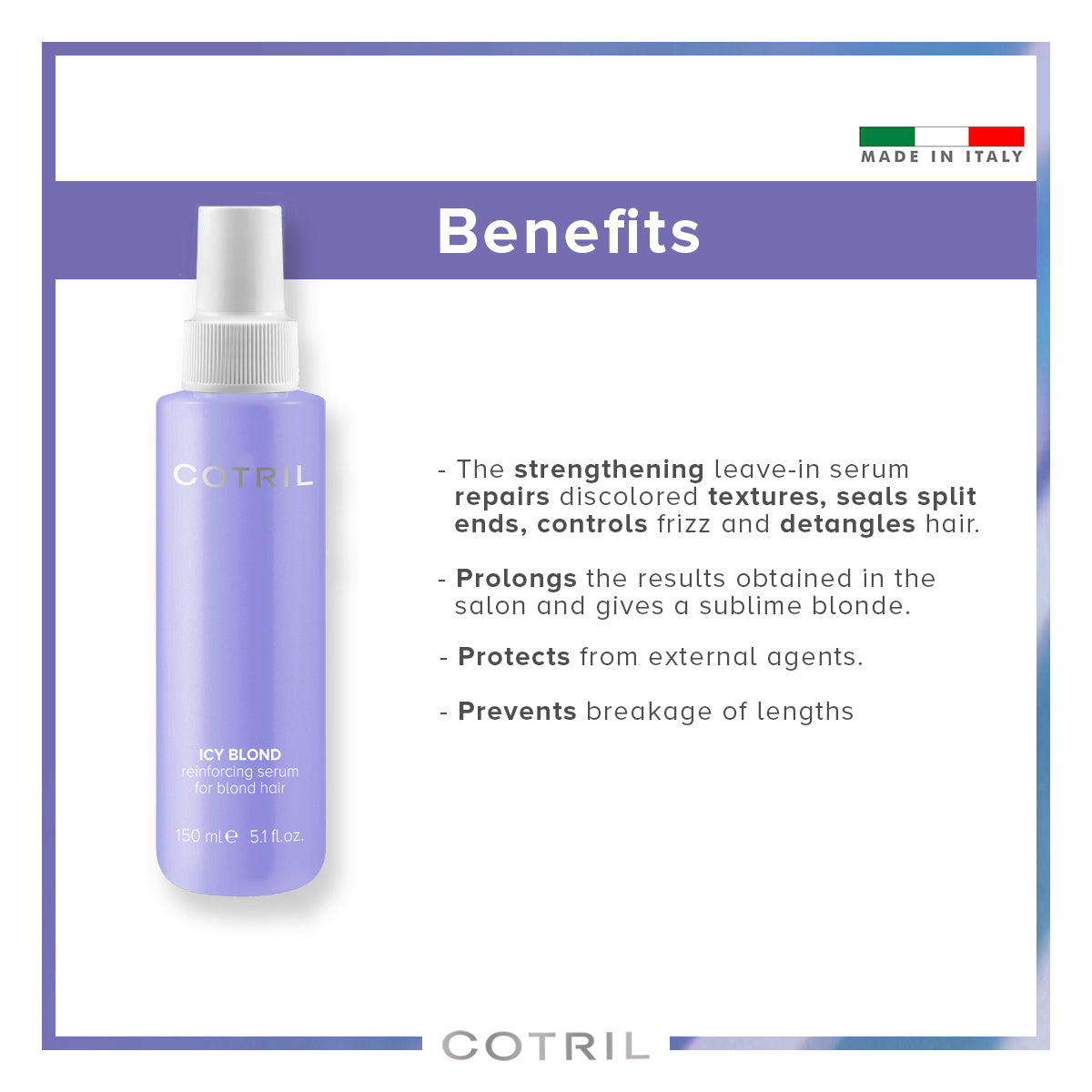 cotril icy blond - deep reinforcing serum for blond hair 150 ml