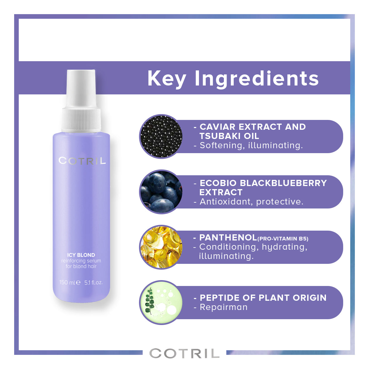 cotril icy blond - deep reinforcing serum for blond hair 150 ml