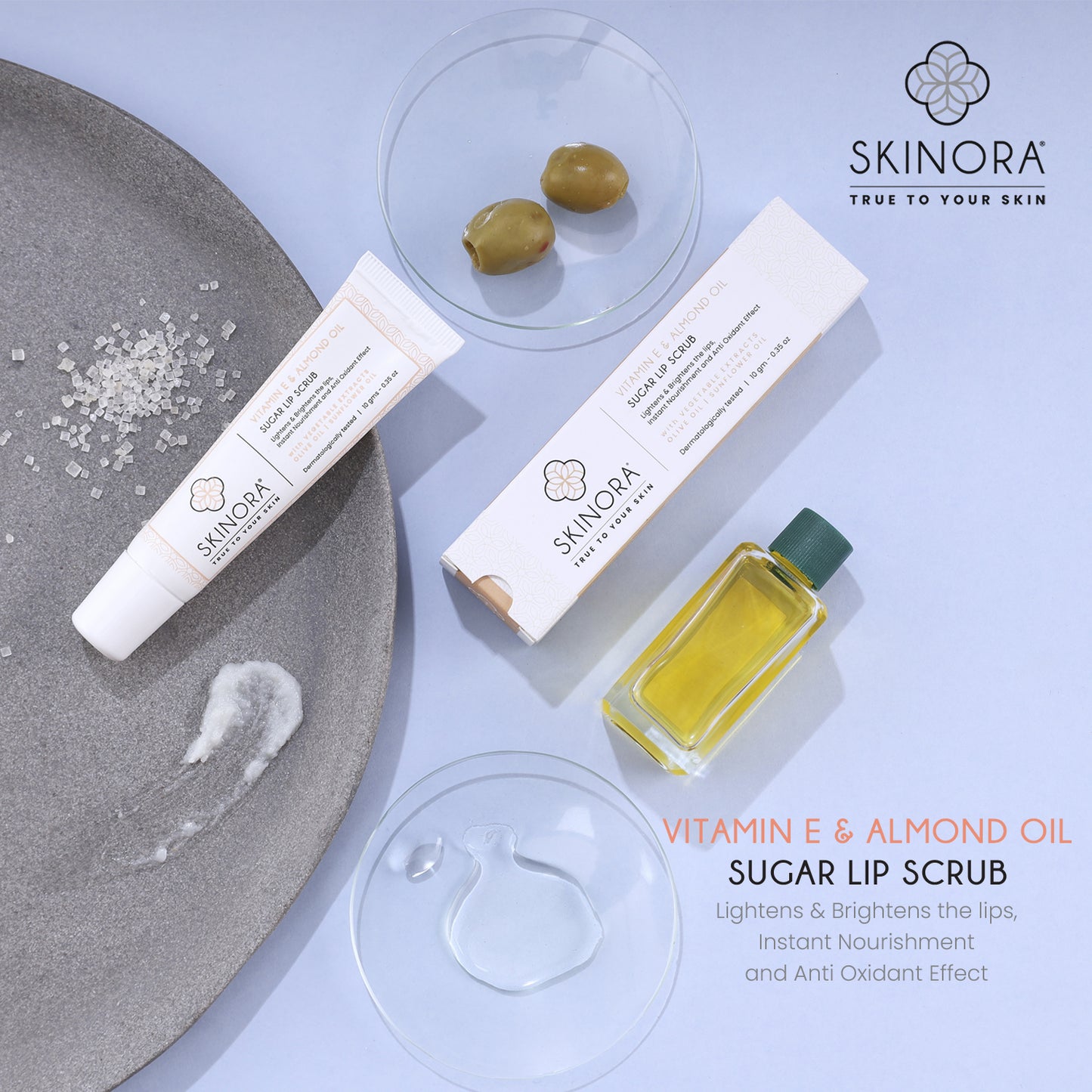 vitamin e and almond oil sugar lip scrub 10gm