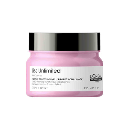 L'Oréal Professionnel Liss Unlimited Mask for Frizzy & Unruly Hair - 250ml | Intensive Smoothing Mask for Frizz-Control | Enriched with Pro-Keratin | Increases Softness & Shine