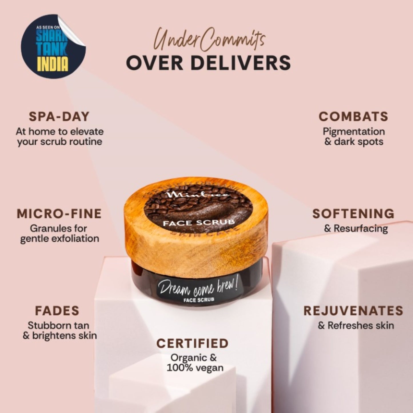 mintree coffee face scrub