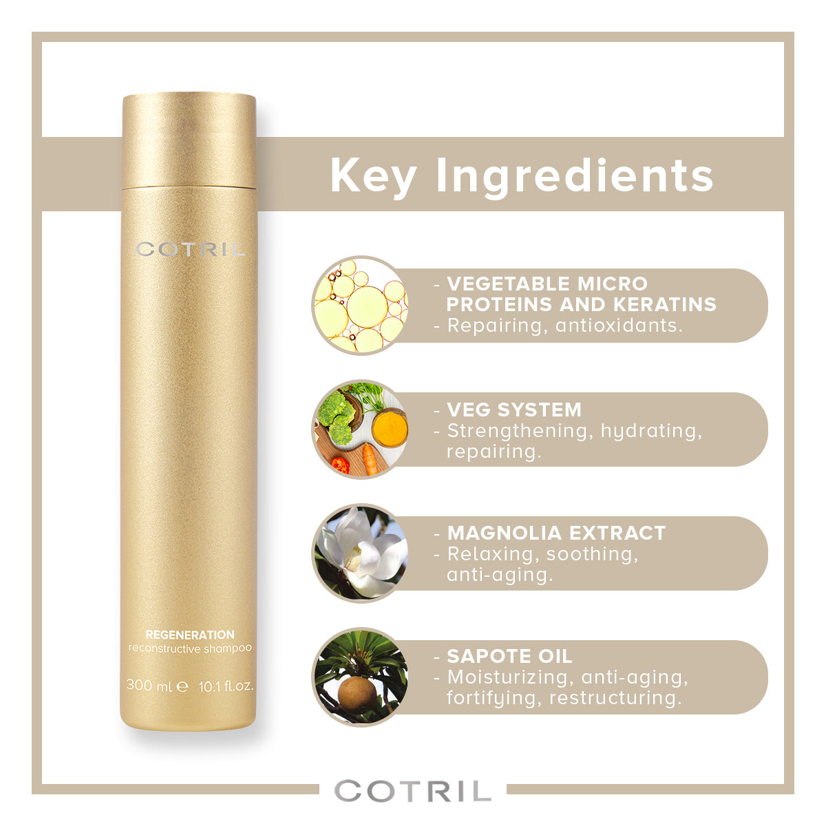cotril regeneration - reconstructive shampoo 300 ml