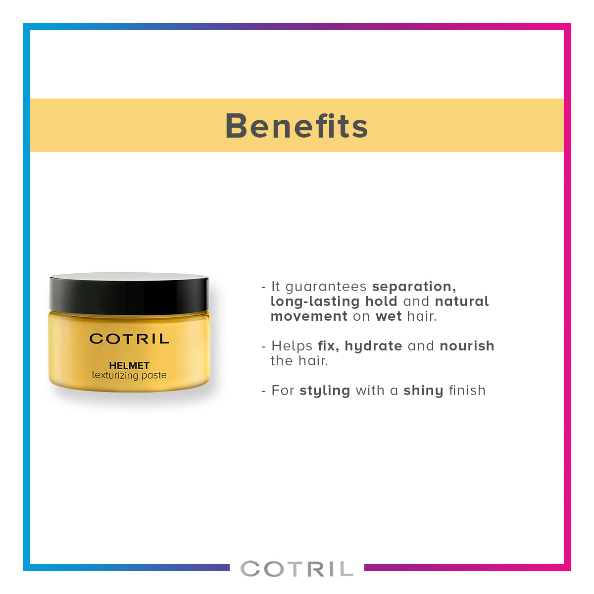 cotril helmet - glossy finish texturizing paste 100 ml