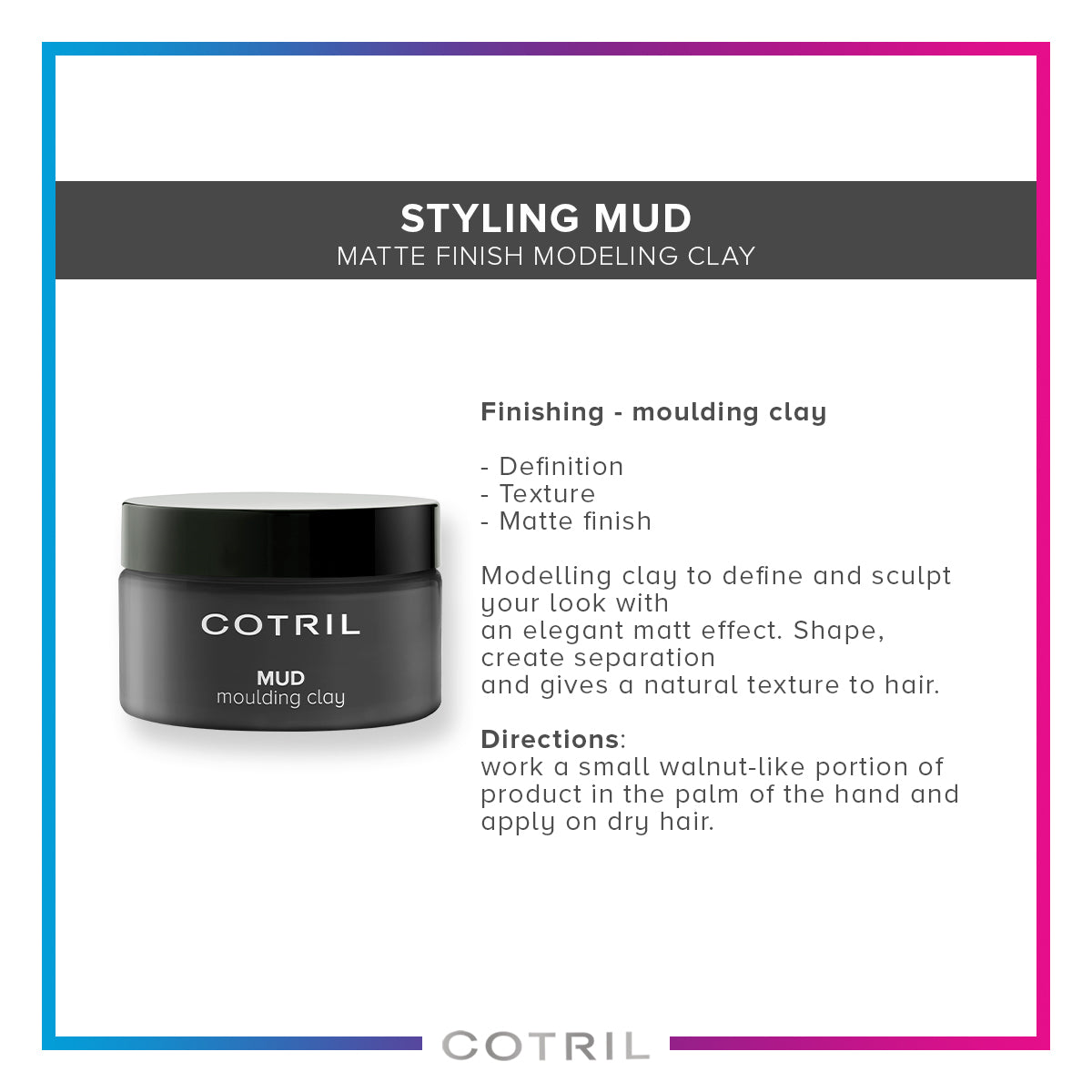 cotril mud  - matte finish modeling clay 100 ml
