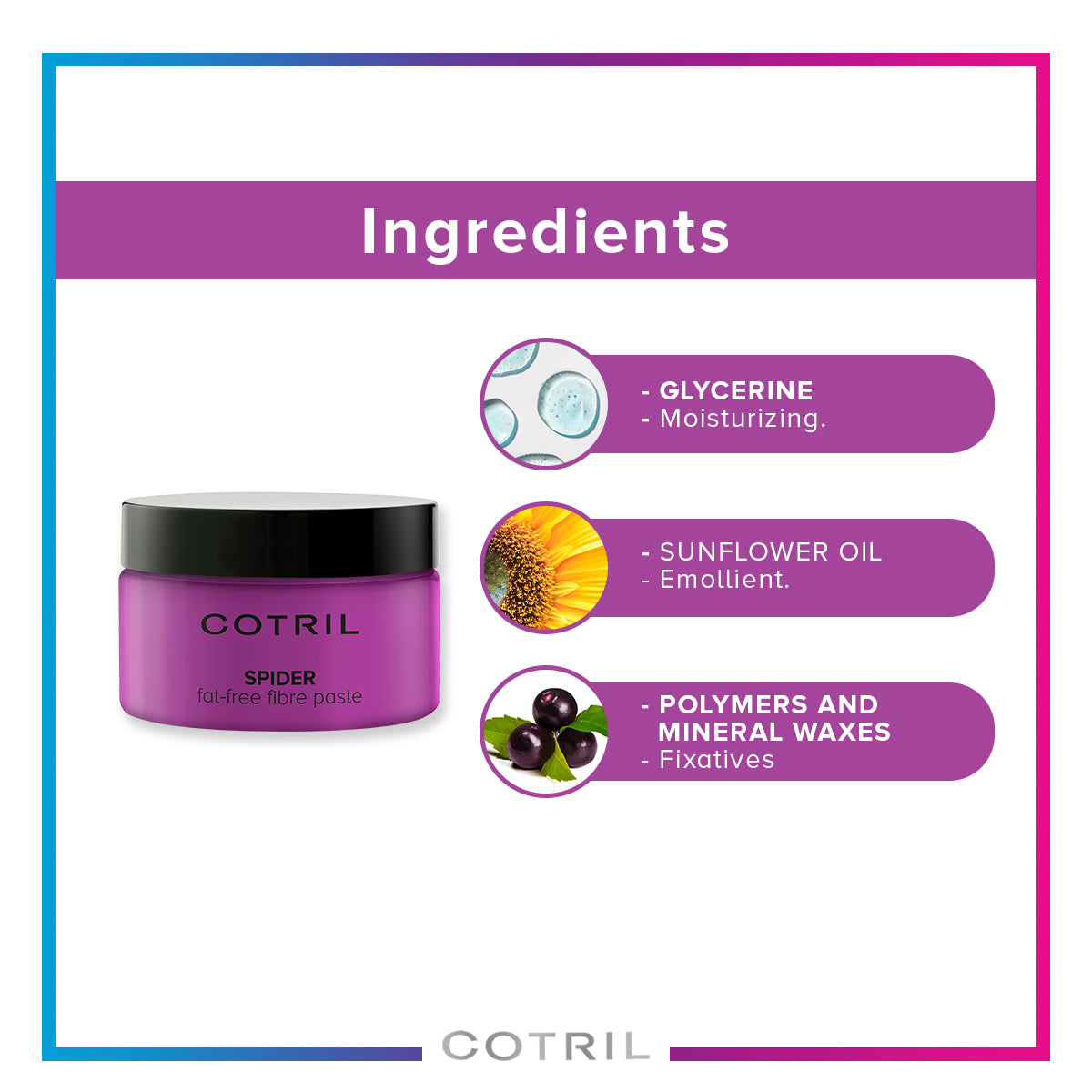 cotril spider  - natural finish fibrous pulp 100 ml