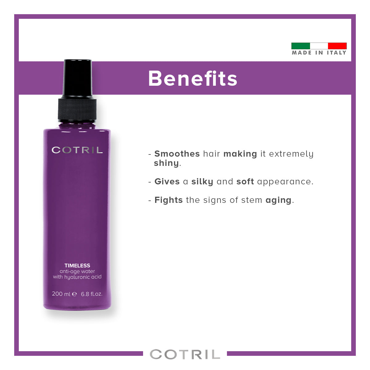 cotril timeless - anti-age water with hyaluronic acid 200 ml