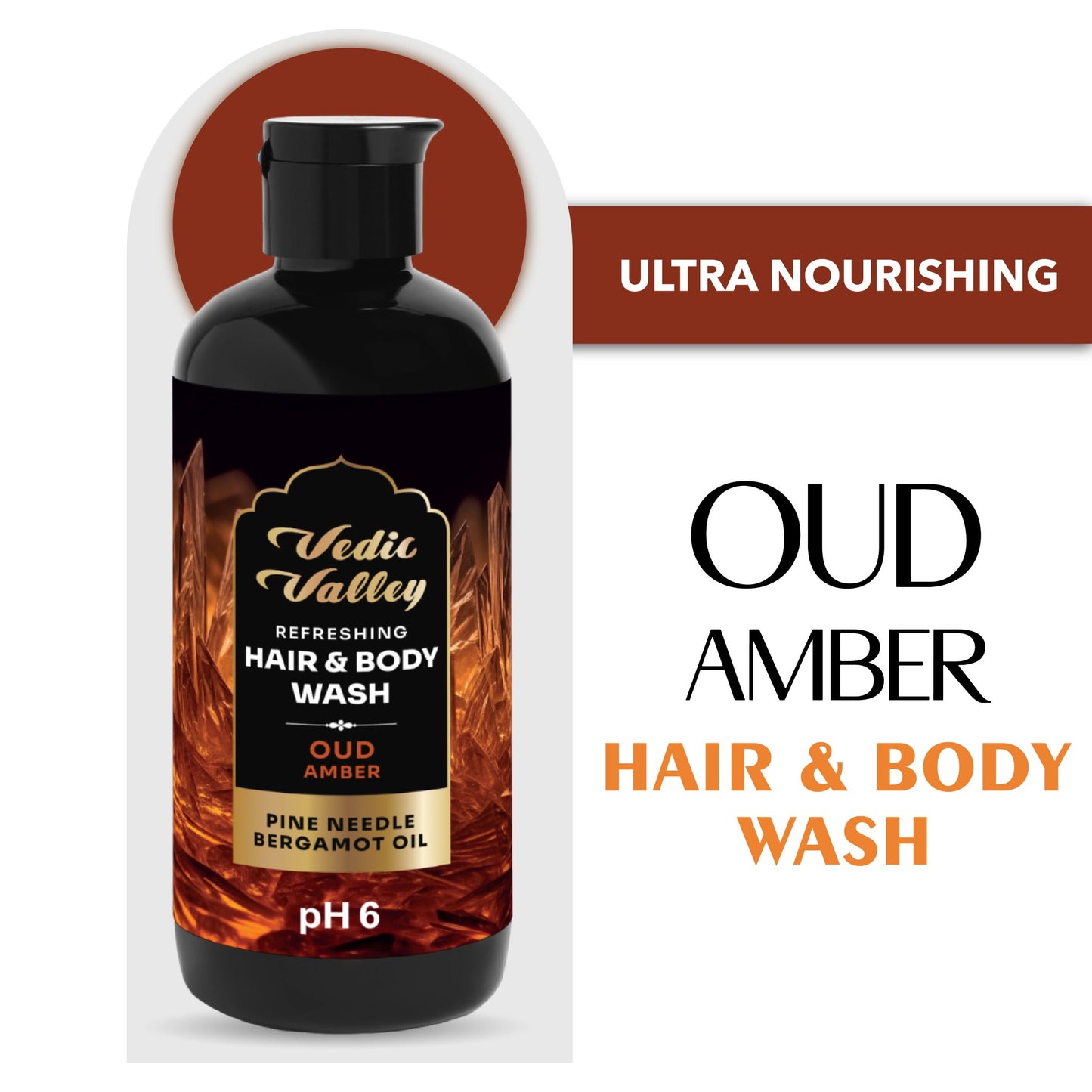 vedic valley oud amber hair & body wash