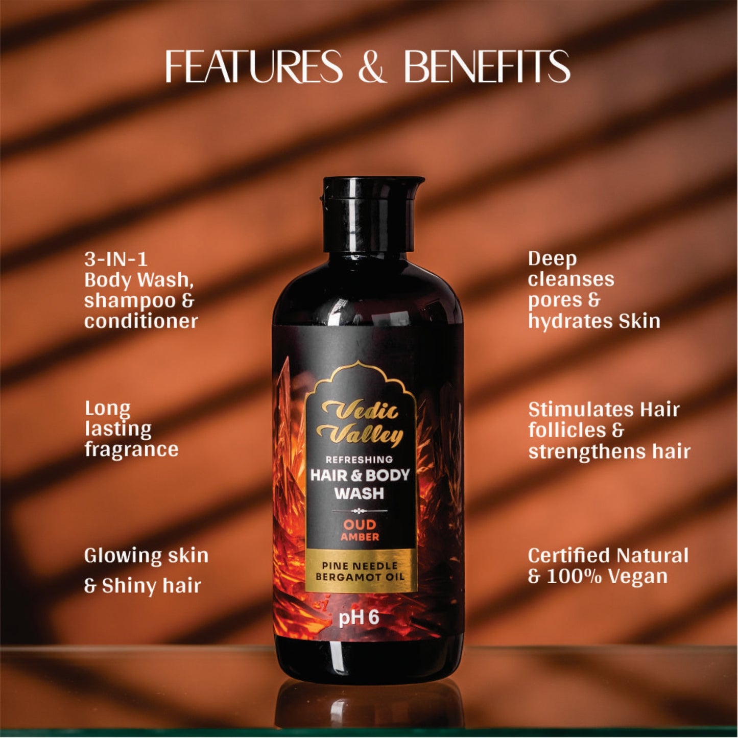 vedic valley oud amber hair & body wash