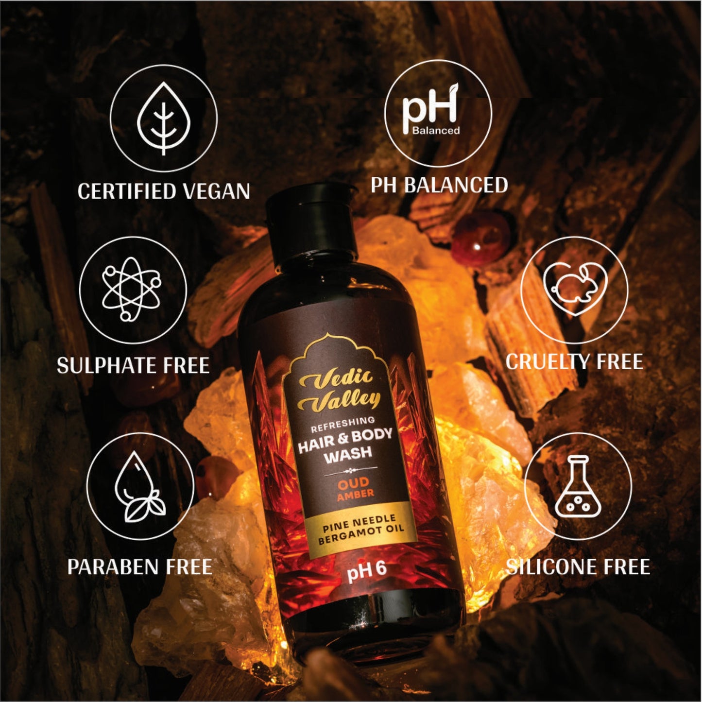 vedic valley oud amber hair & body wash