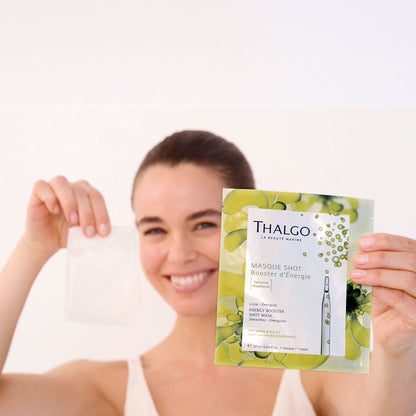 Thalgo Energy Booster Shot Mask - Hydrating and Energizing Sheet Mask with Spirulina for a Youthful, Revitalized Complexion - 20ml