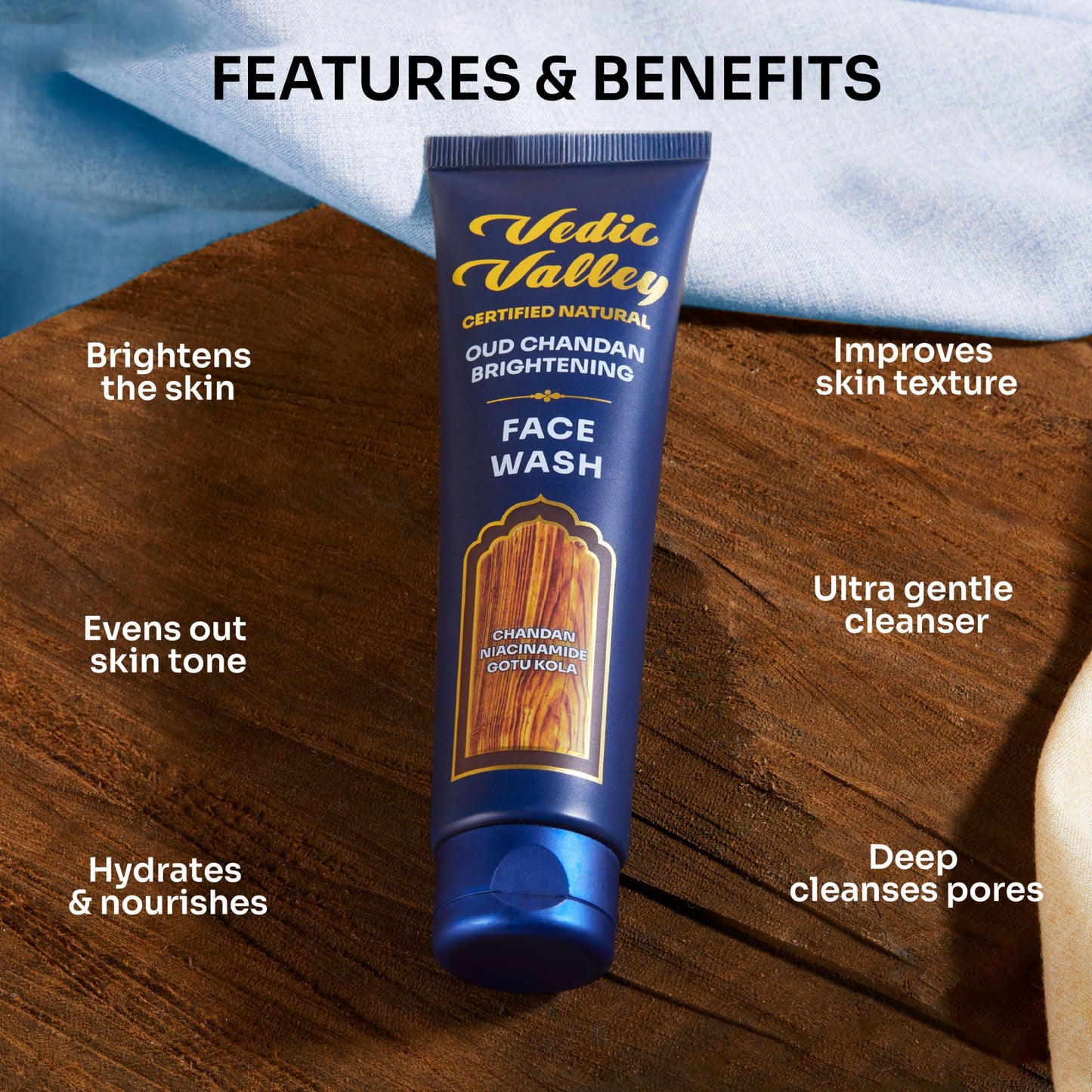 vedic valley oud chandan brightening face wash